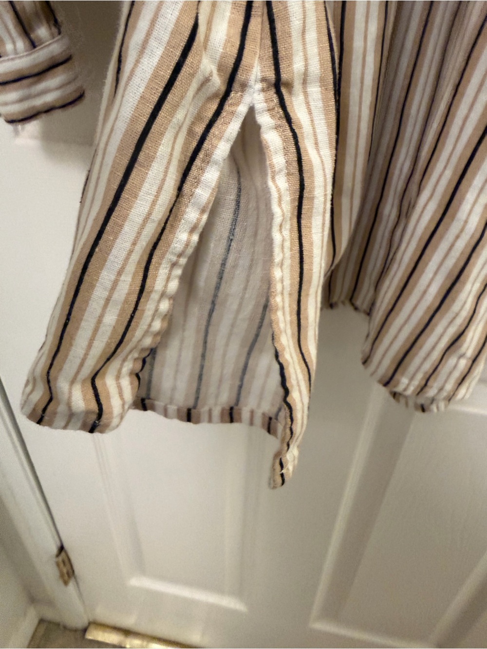 Jessica London Long Sleeve Button-Up baggie, oversized stripe shirt - Picture 5 of 8